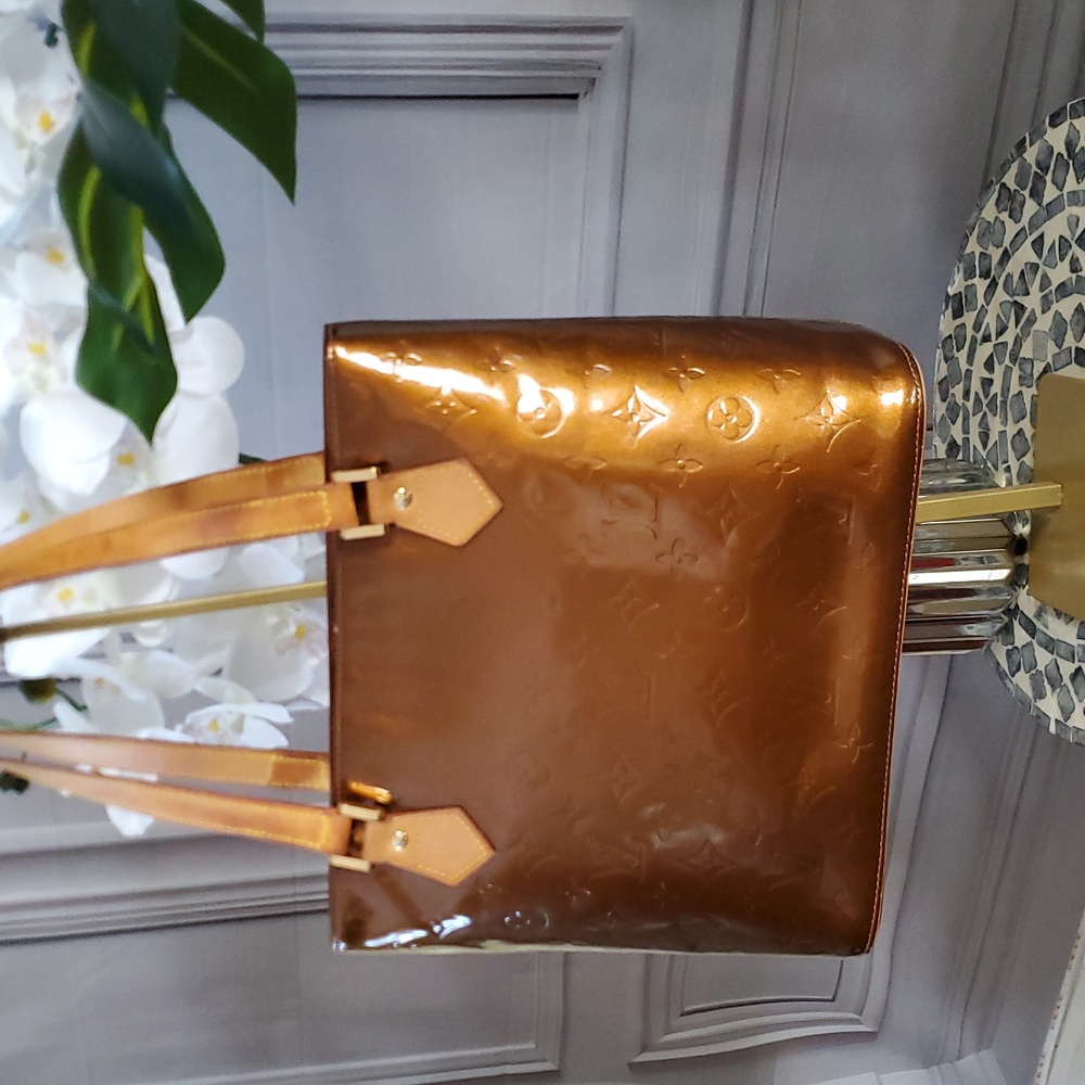 Louis Vuitton Brown Houston Vernis Leather monogram Tote Bag gold hardware LV